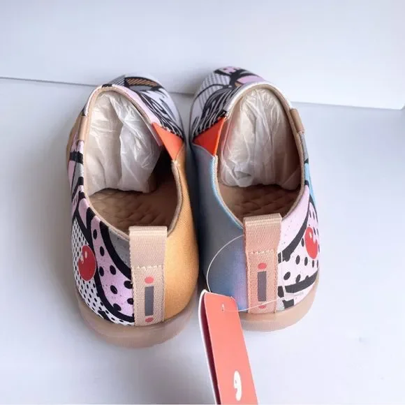 NWT UIN Slip On Shoes Canvas Comfortable Loafers Greek Girl - Picture 4 of 7